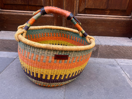 CESTA REDONDA MULTIUSOS ARTESANAL AMA OBRONI