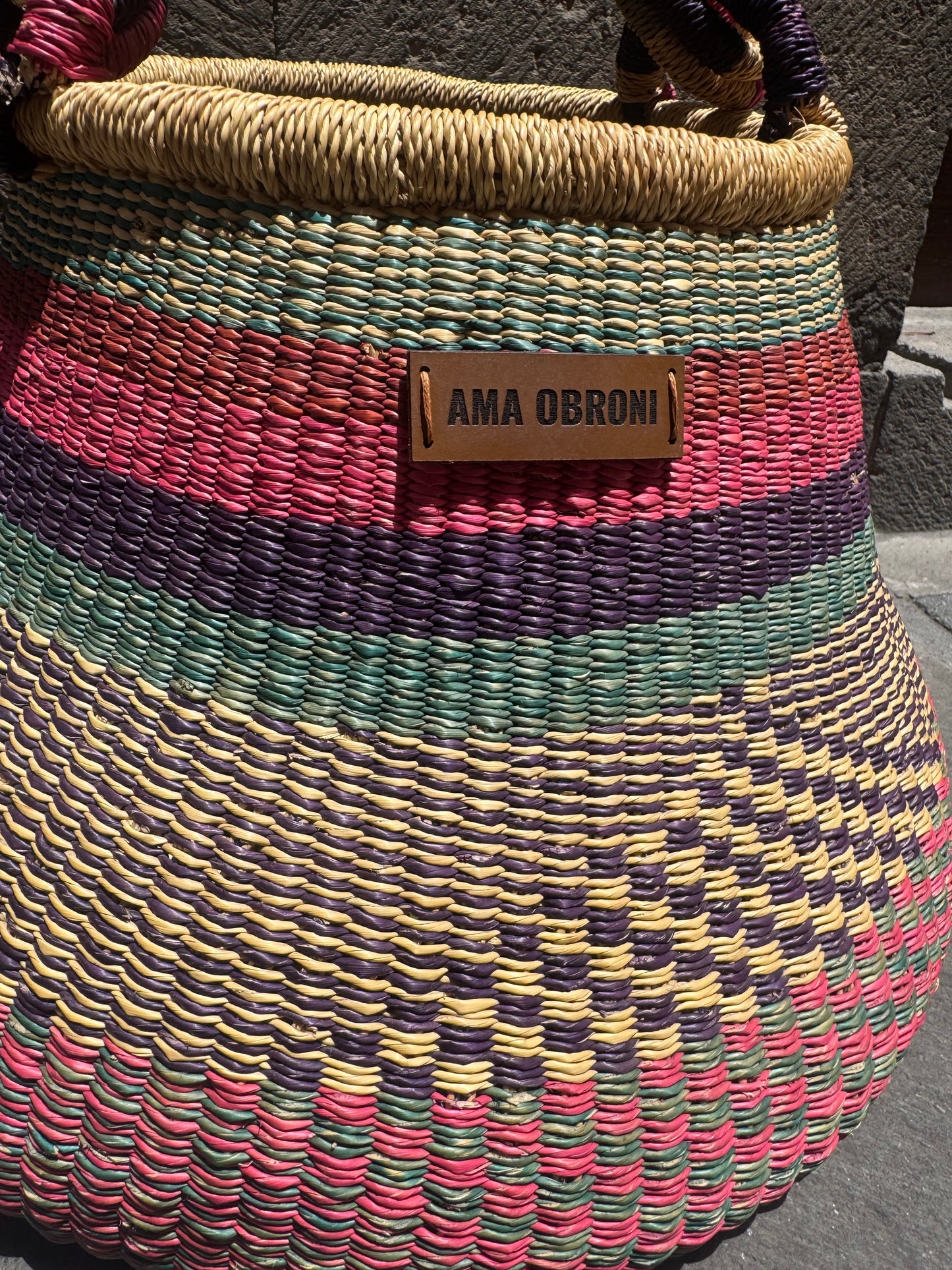 CESTA / FLORERO OVAL ARTESANAL AMA OBRONI